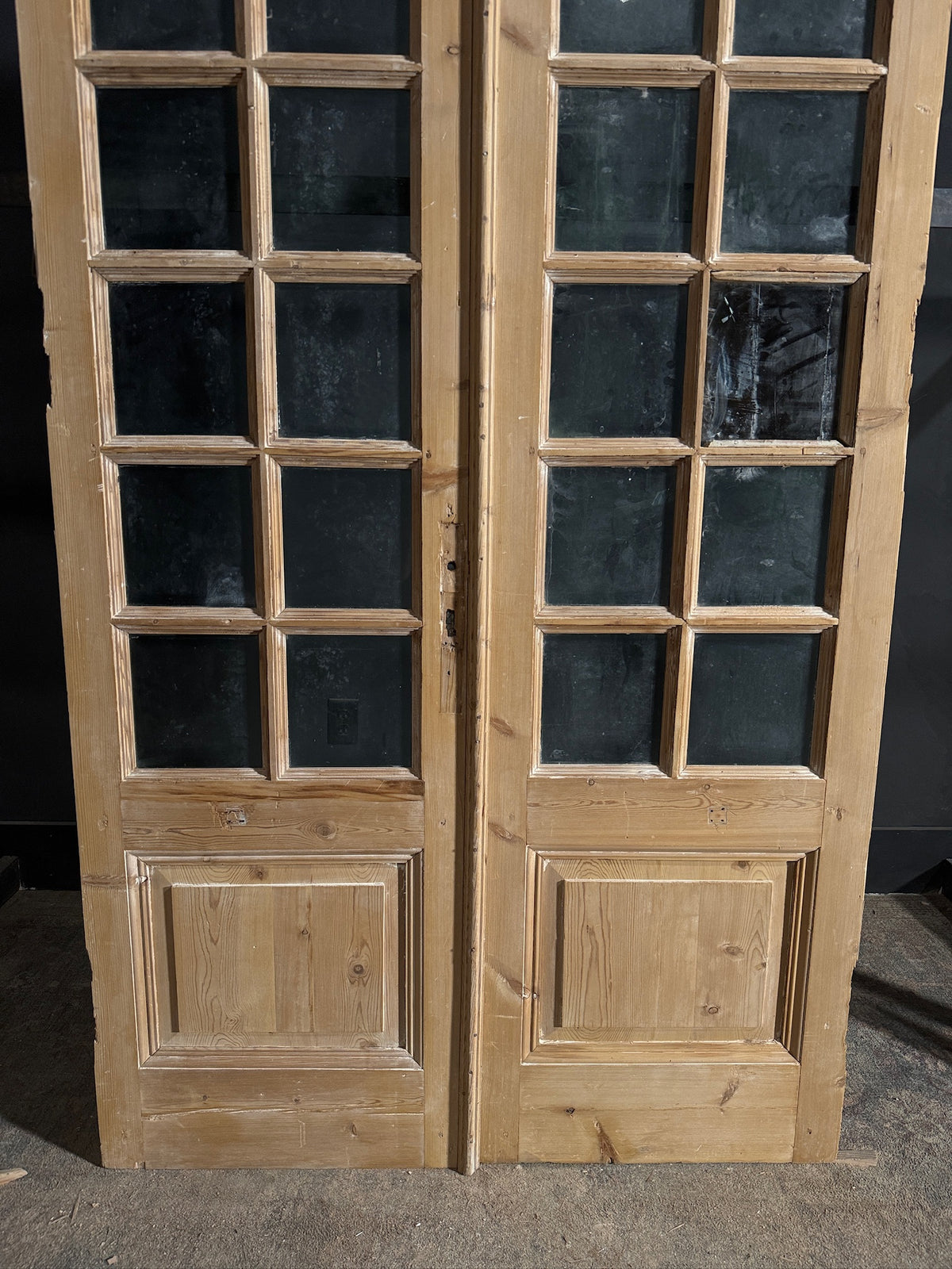 Antique Glass 14 Lite French Doors - 47.25x96.5 - N671