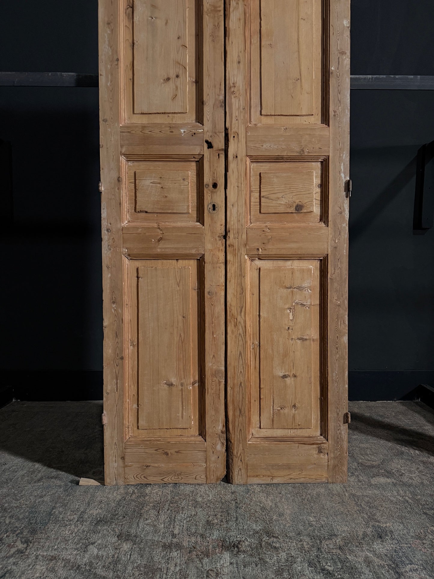 Antique Iron 3 Panel Double Doors - 35.5x90 - N12