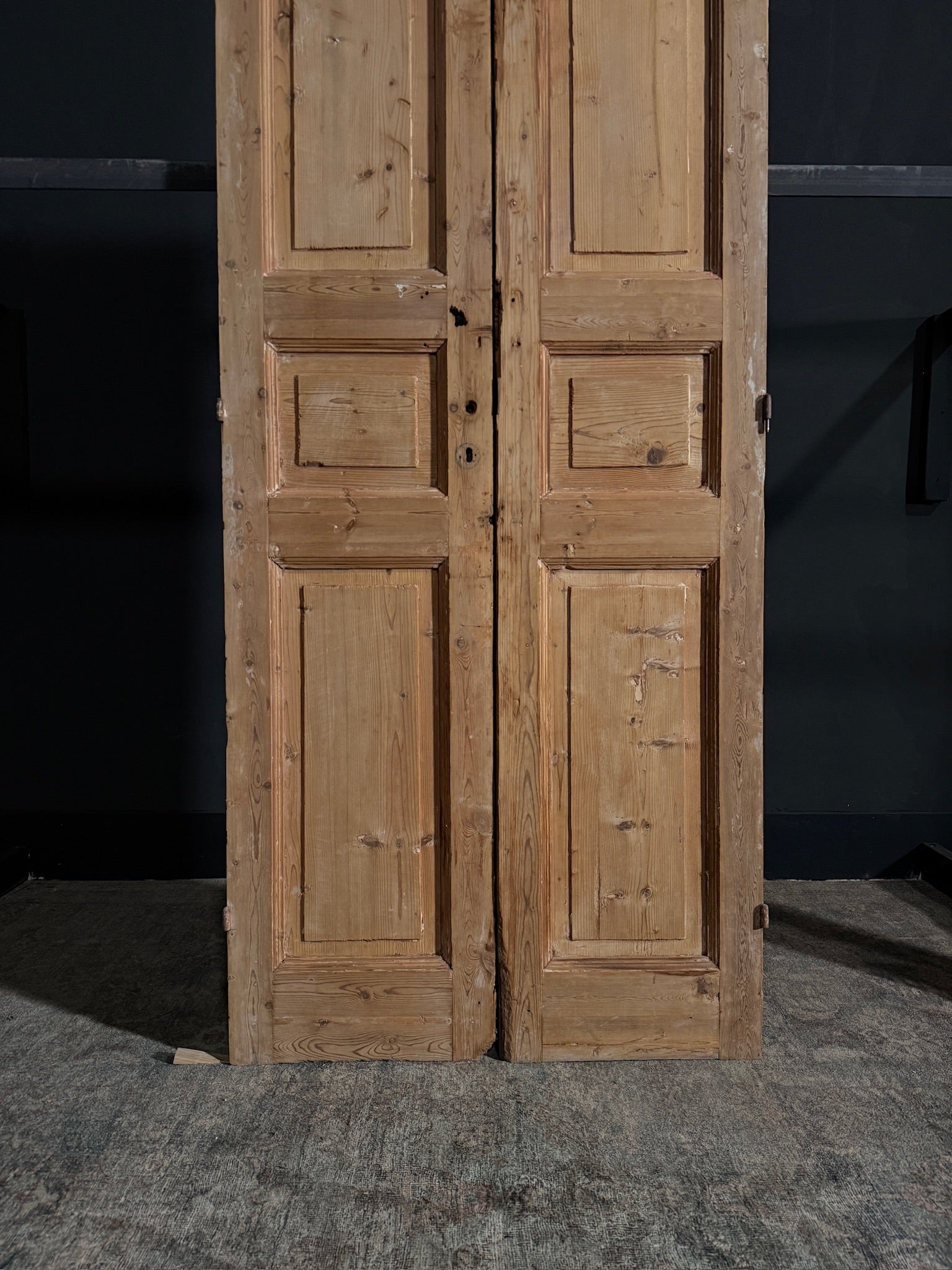 Antique Iron 3 Panel Double Doors - 35.5x90 - N12