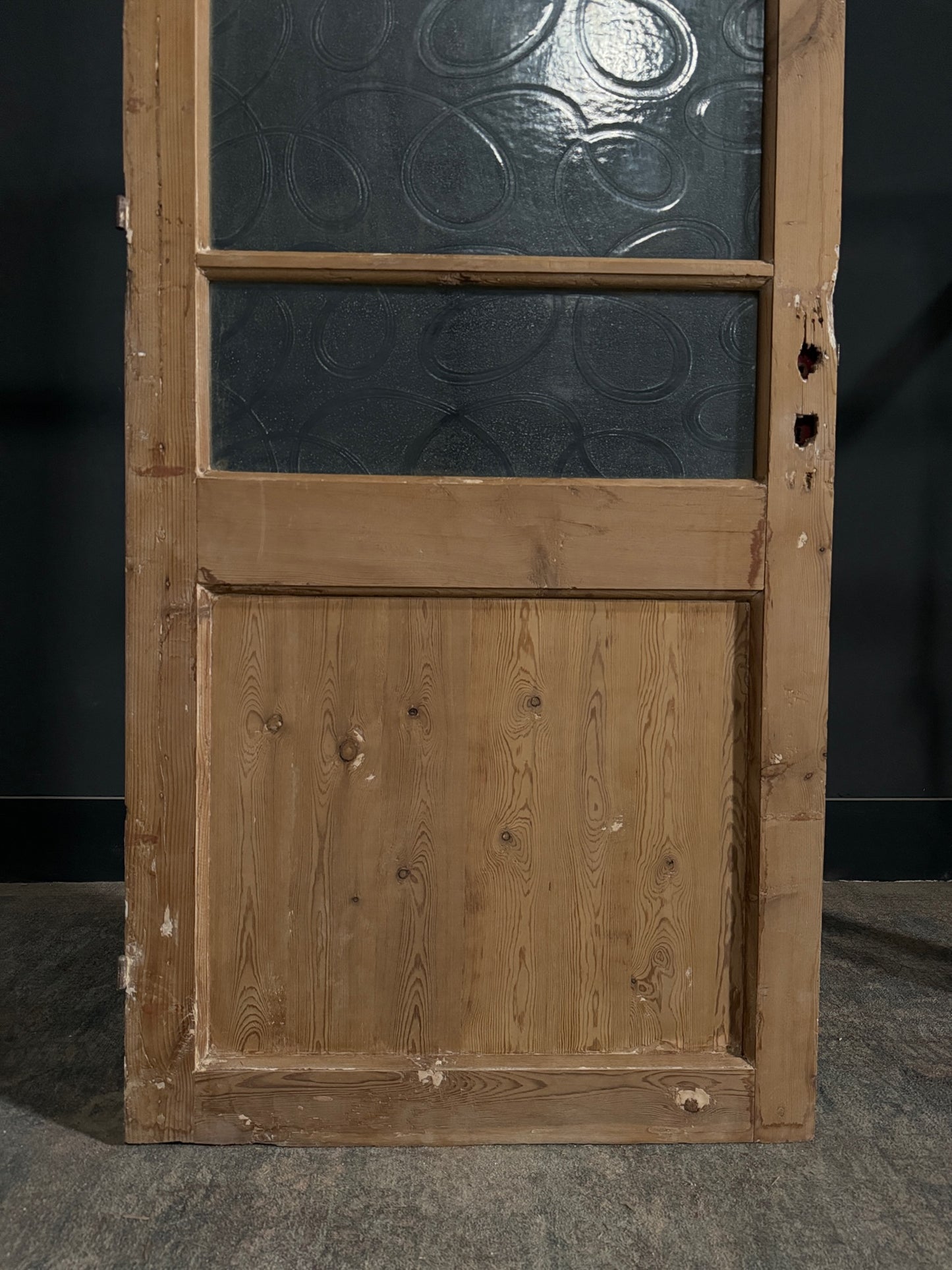 Antique Obscured Glass 3 Lite Single Door - 32x83.25 - N398