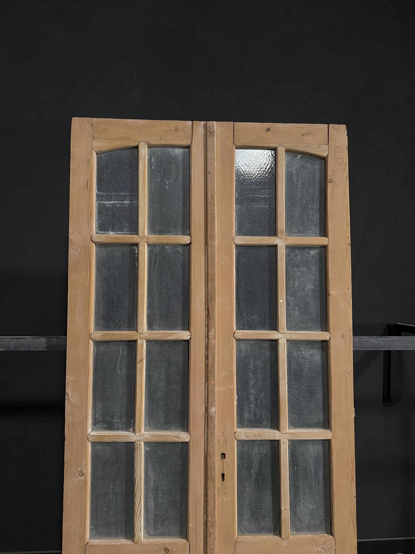 Antique Arched Solid Double Doors - 43.25x93.5 - N283