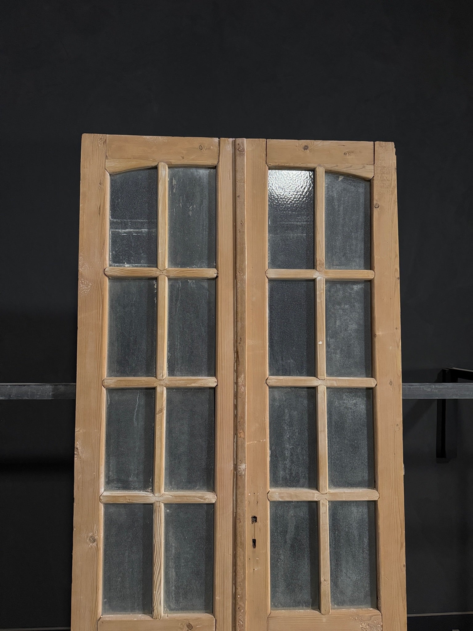 Antique Arched Solid Double Doors - 43.25x93.5 - N283