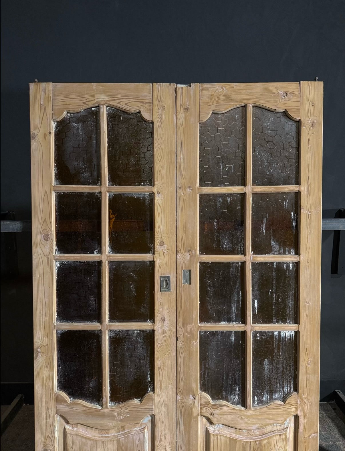 Antique Obscured Glass 8 Lite French Doors - 53x84.5 - N633