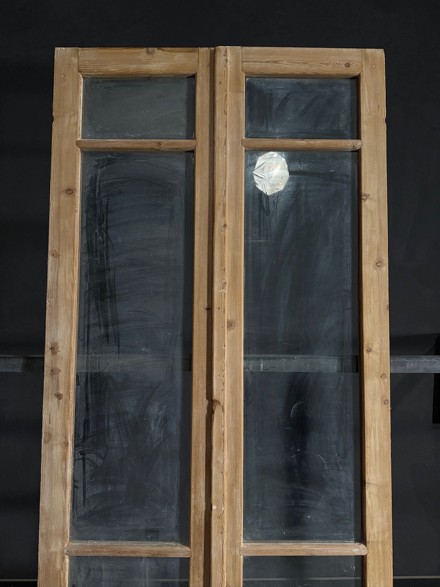 Antique Obscured Glass French Doors - 43.75x100.25 - N490