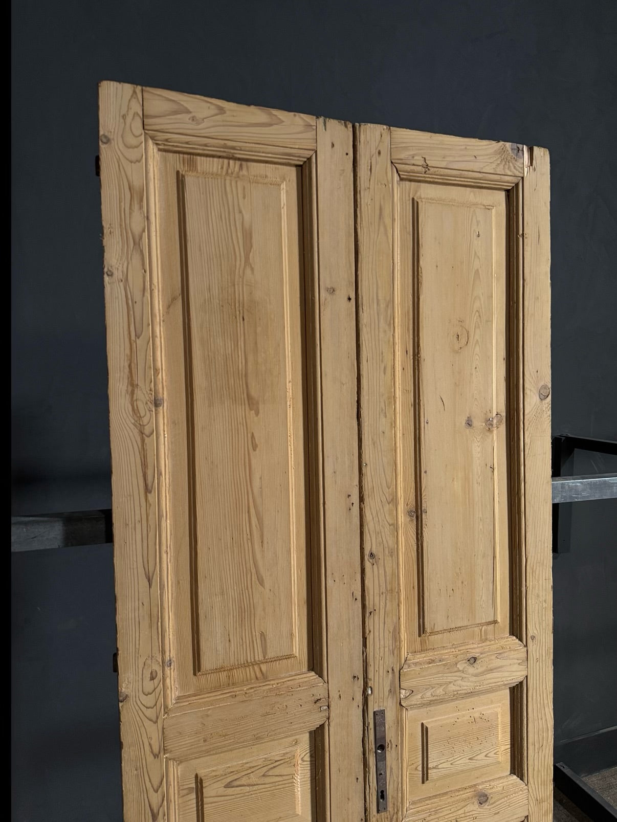 Antique 4 Panel Solid Double Doors - 36.25x88.5 - N638