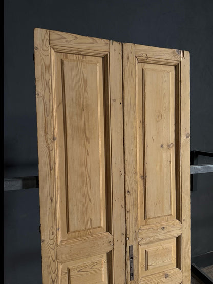 Antique 4 Panel Solid Double Doors - 36.25x88.5 - N638