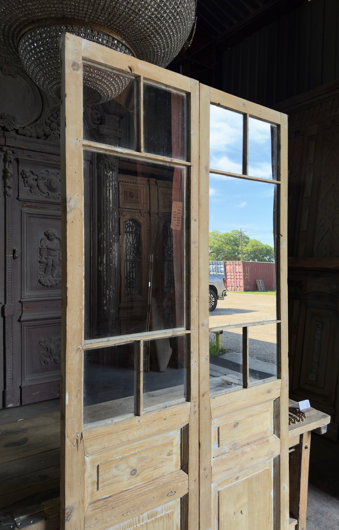 Antique Glass 5 Lite French Doors - 44x92.25 - L540
