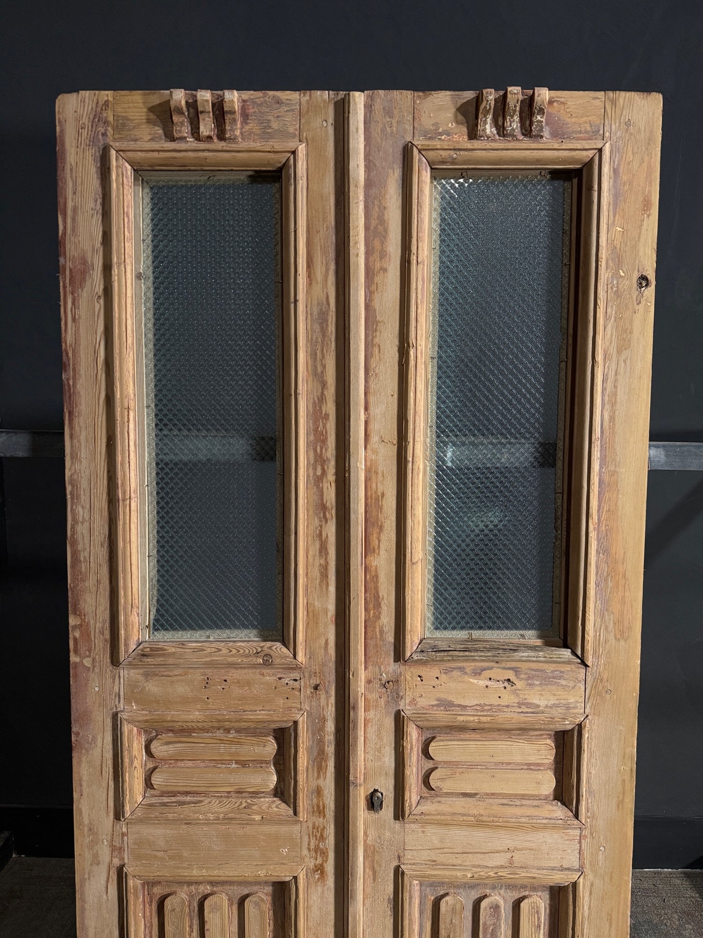 Antique Fluted 1 Lite French Doors - 42.5x82.25 - N625