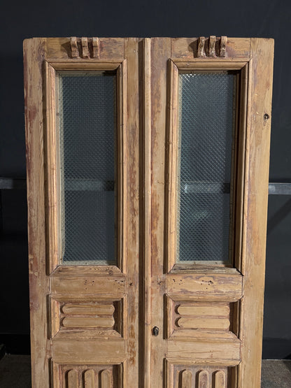 Antique Fluted 1 Lite French Doors - 42.5x82.25 - N625