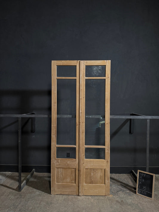 Antique Glass 2 Lite French Doors - 44x101 - N701