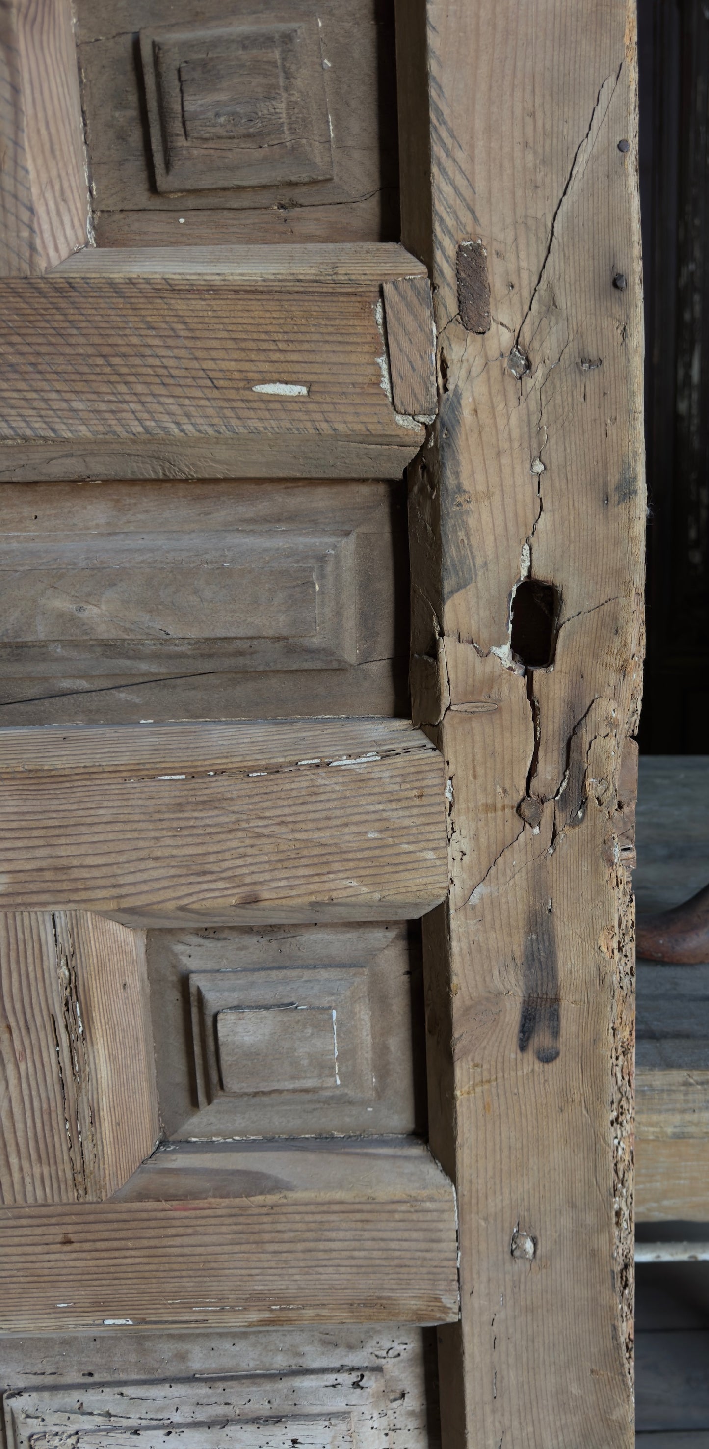 Spanish Monastery Coffered Panel Antique Single Door - 33x72 - L260