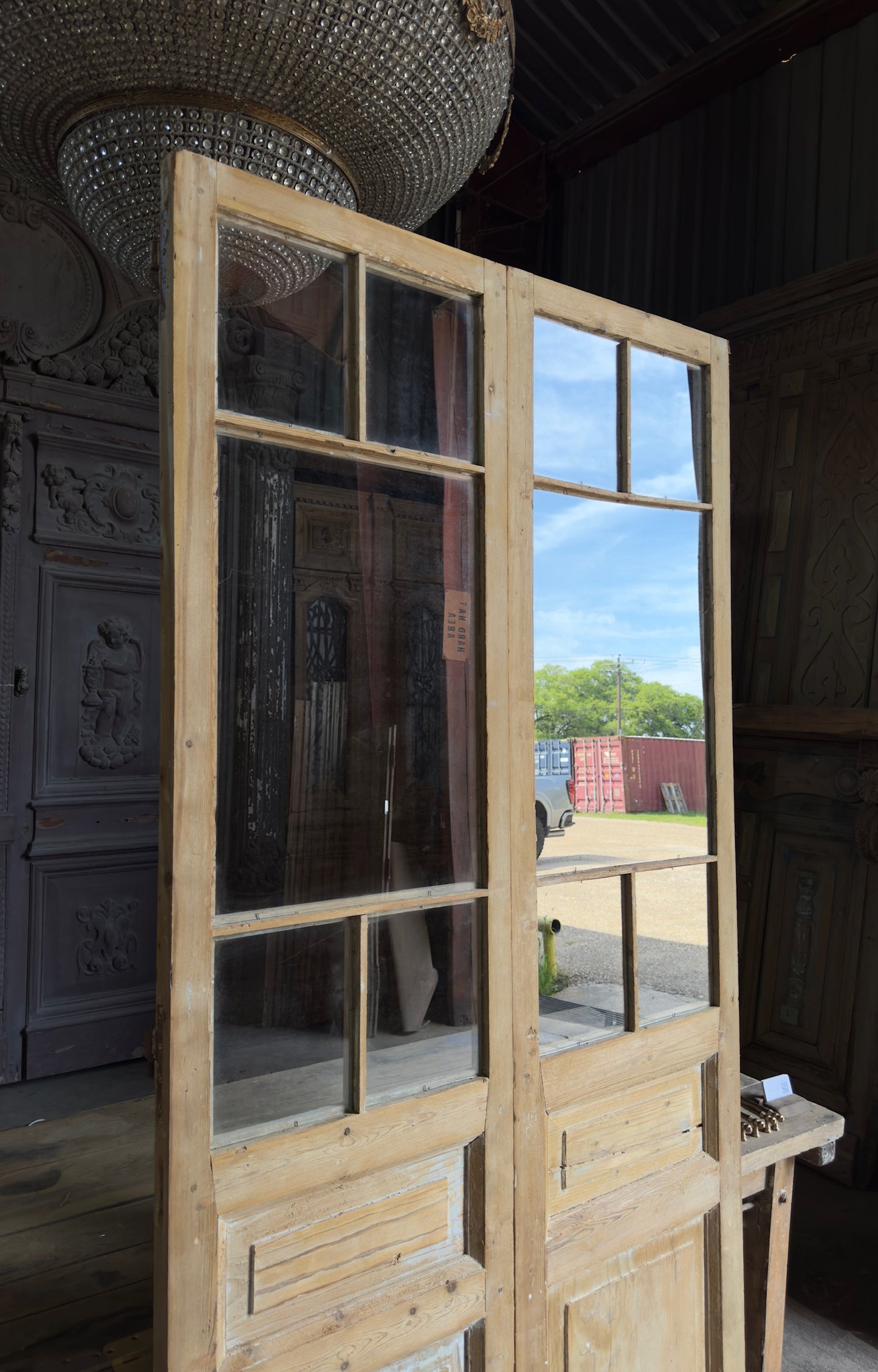 Antique Glass 5 Lite French Doors - 44x92.5 - L542