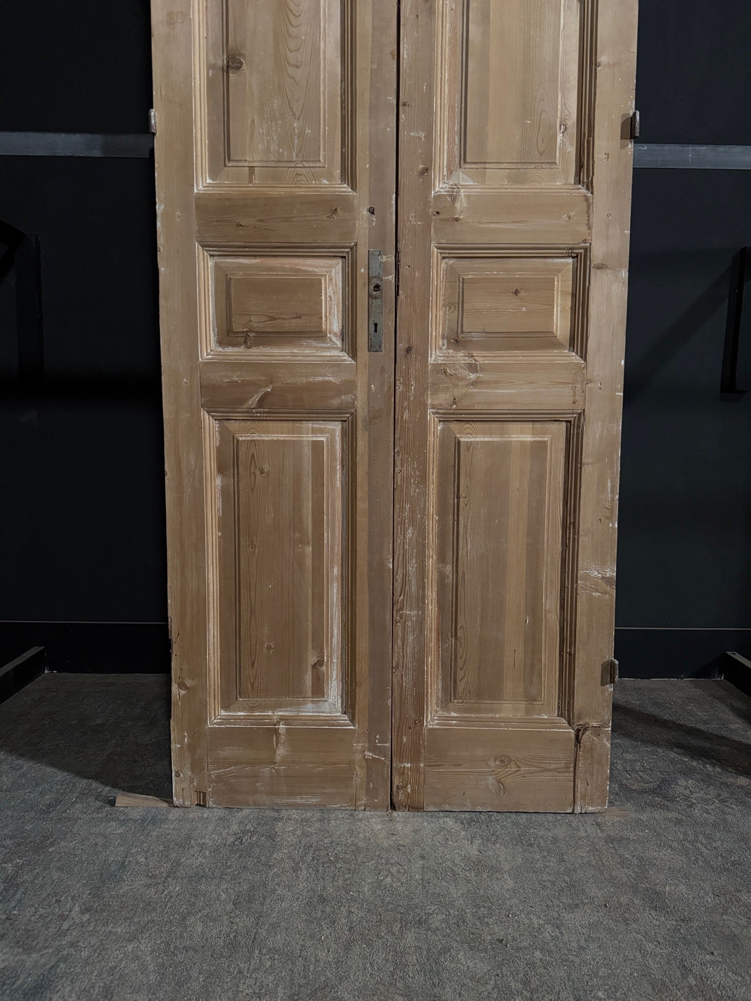 Antique 3 Panel Solid Double Doors - 40x101.5 - N340