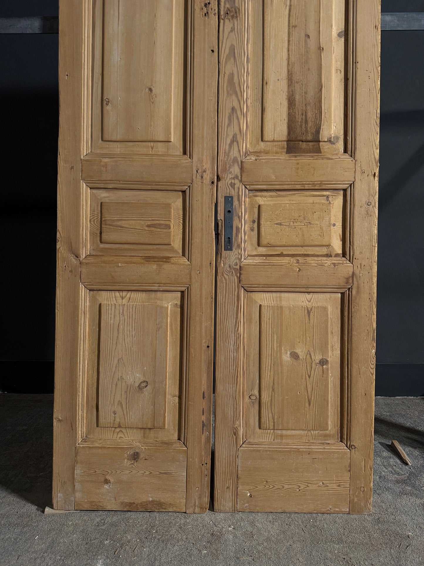 Antique 3 Panel Solid Double Doors - 37.75x87.75 - N623