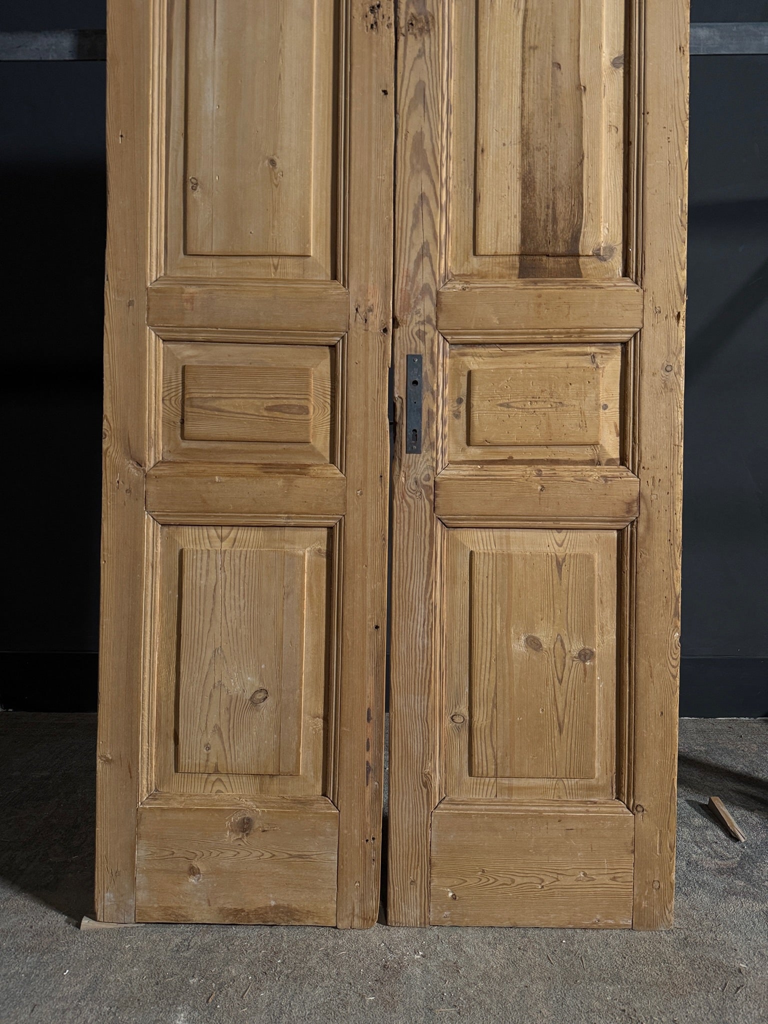 Antique 3 Panel Solid Double Doors - 37.75x87.75 - N623