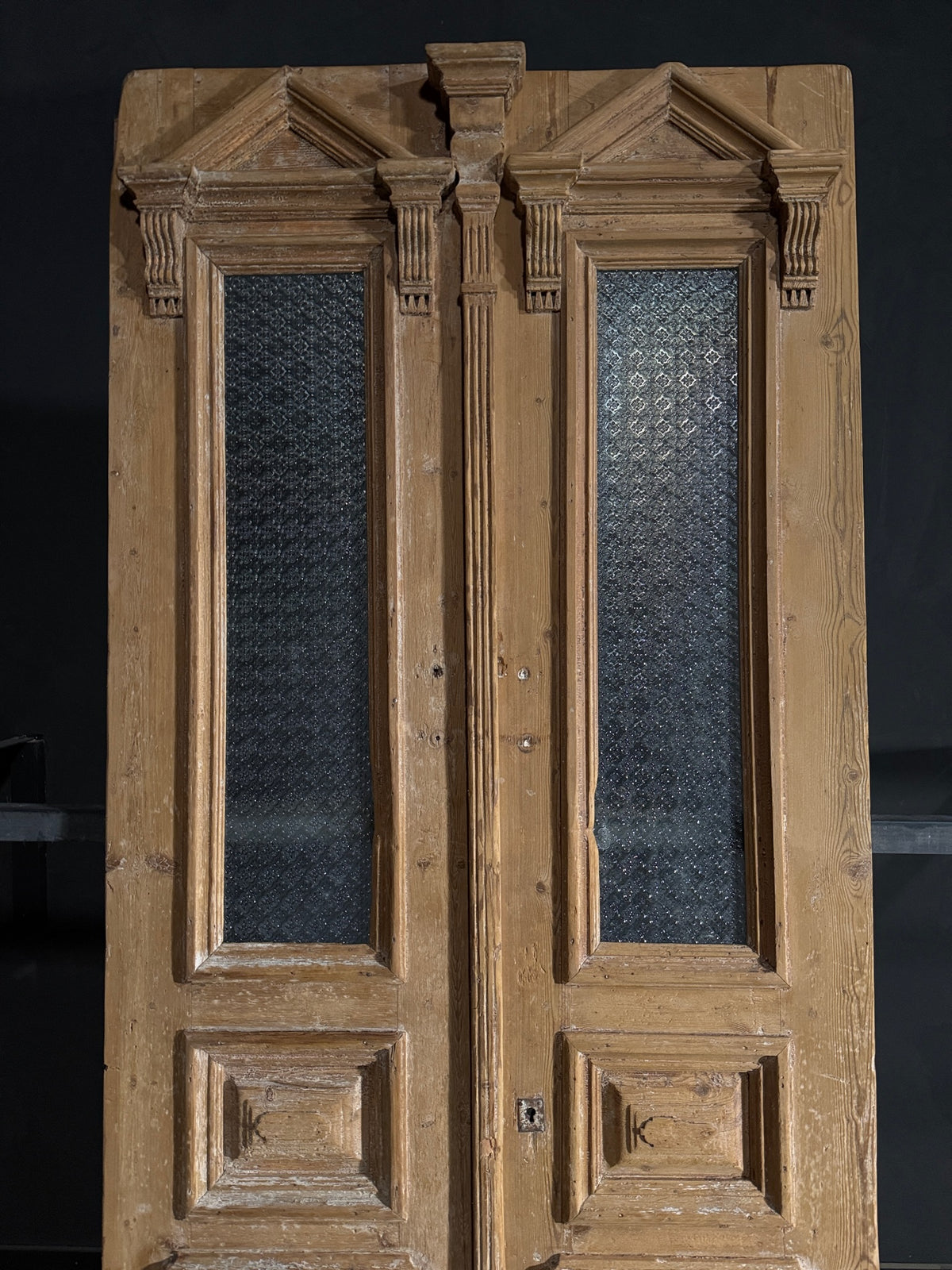 Antique Carved Iron French Doors - 46x107 - N571