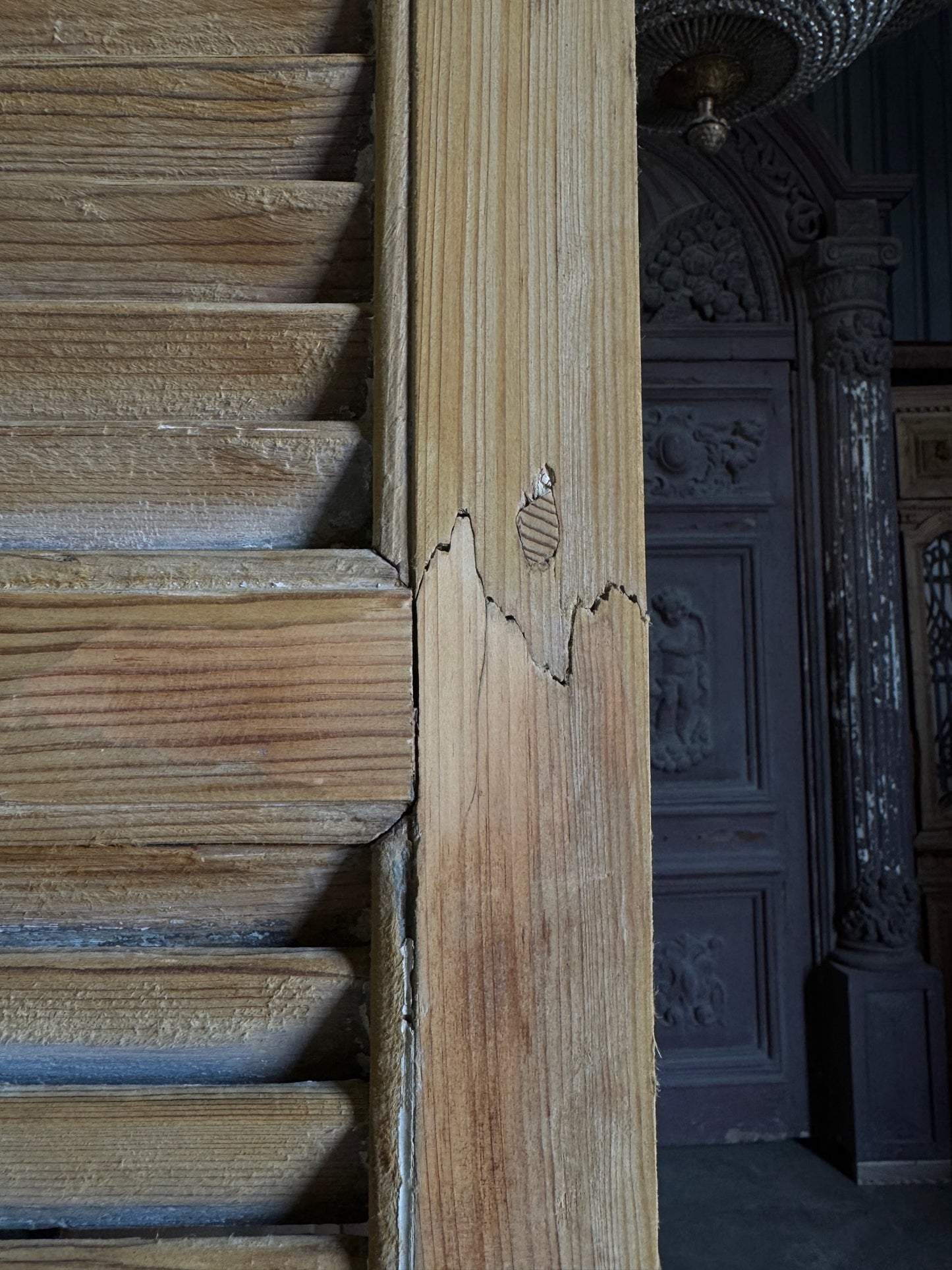 European French Antique Louvered Shutters - 43x90.5 - L409