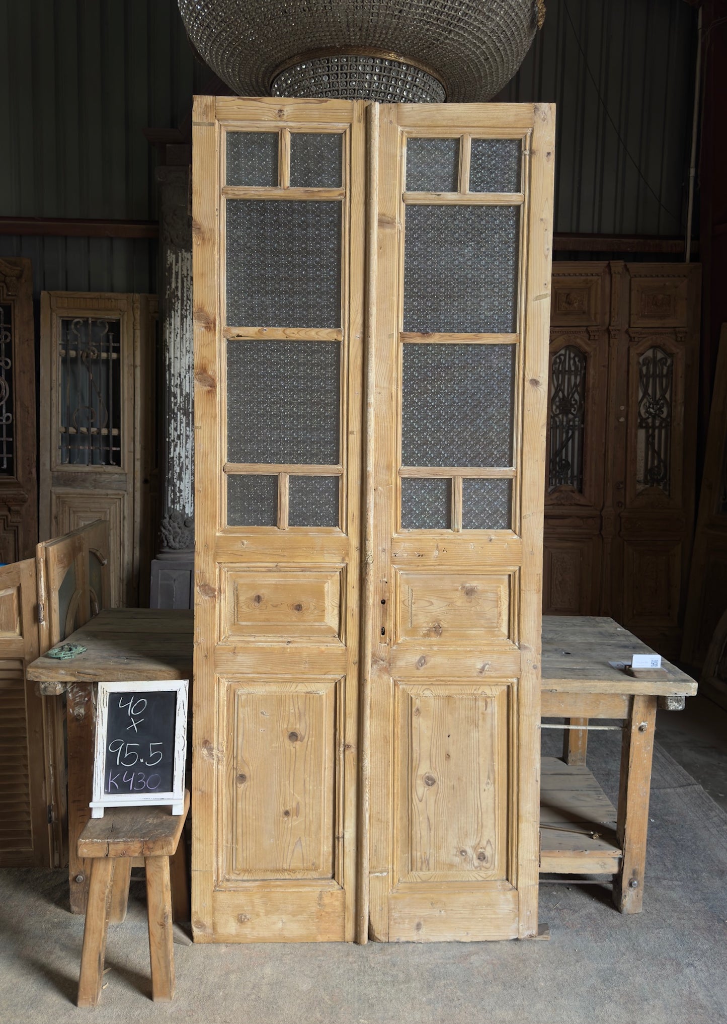 19th Century Antique Glass French Doors - 40x95.5 K430
