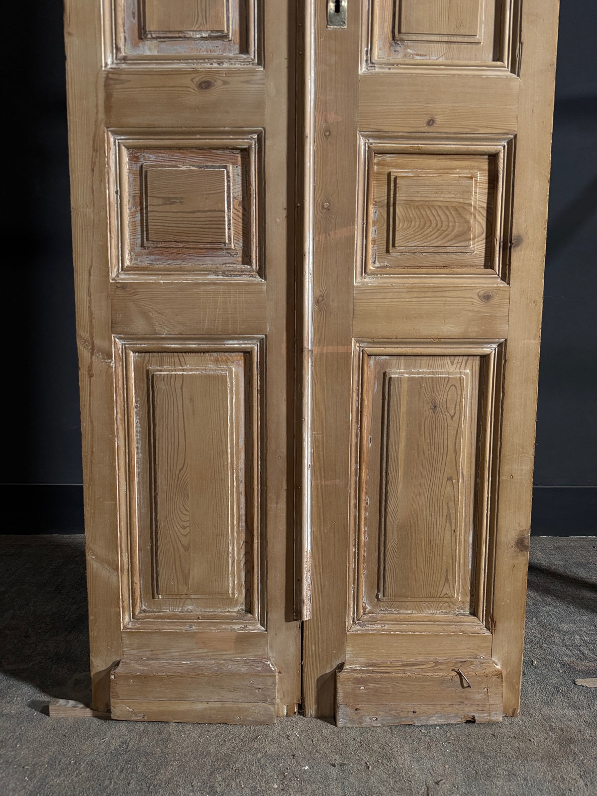 Antique 3 Panel Solid Double Doors - 33.5x103 - N653