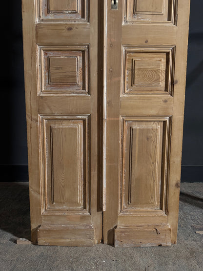 Antique 3 Panel Solid Double Doors - 33.5x103 - N653