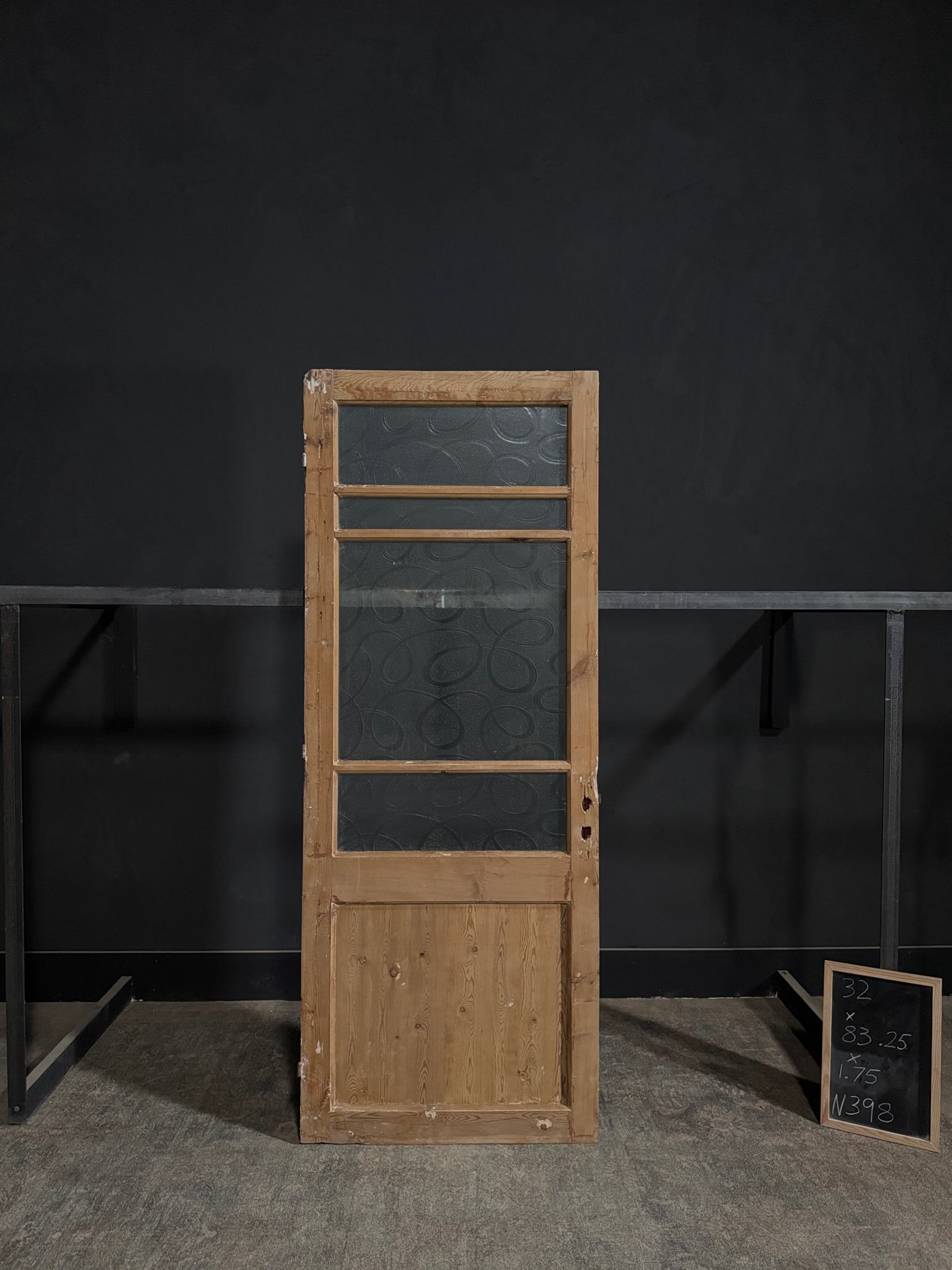 Antique Obscured Glass 3 Lite Single Door - 32x83.25 - N398