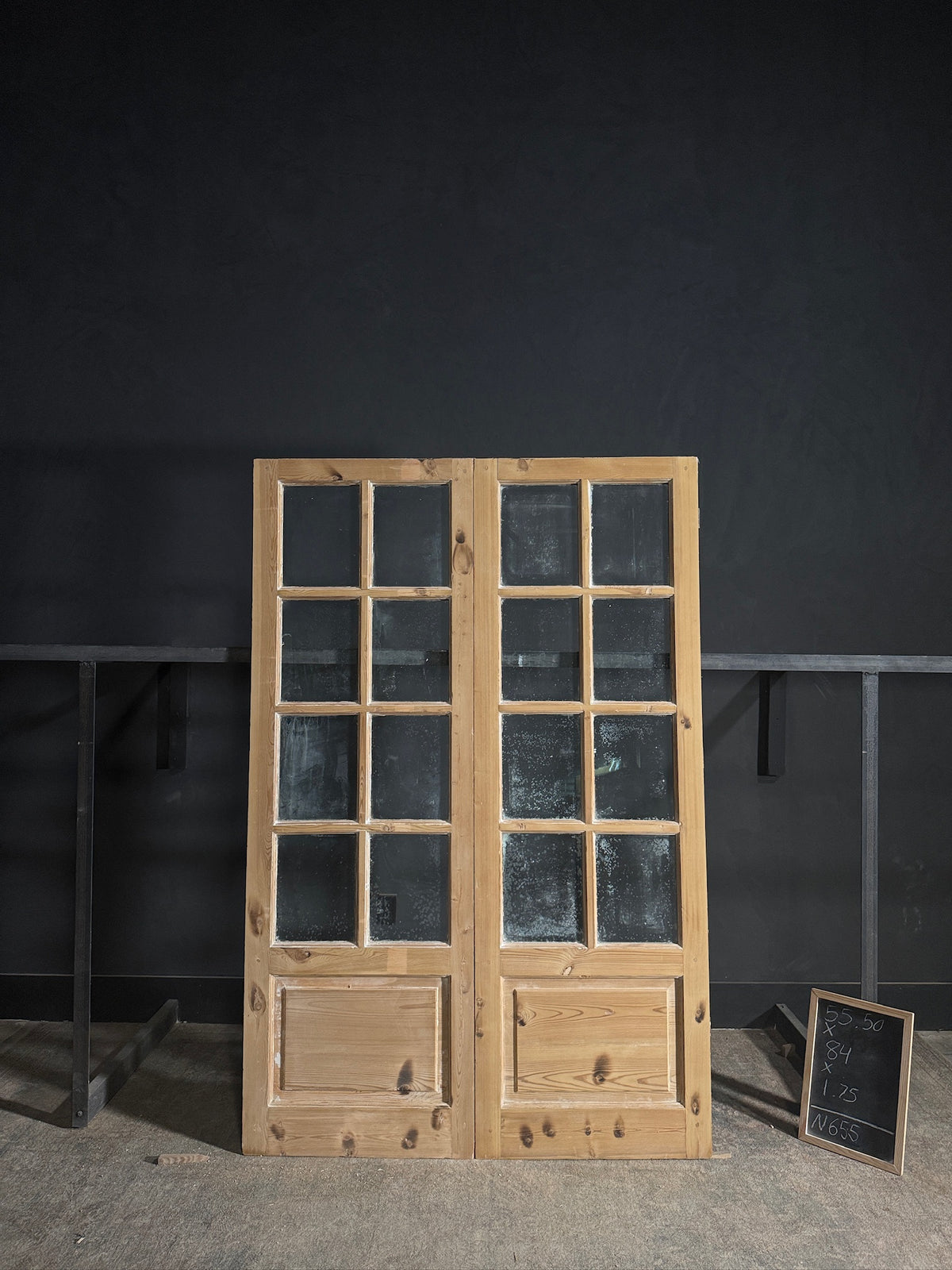Antique Glass 8 Lite French Doors - 55.5x84 - N655
