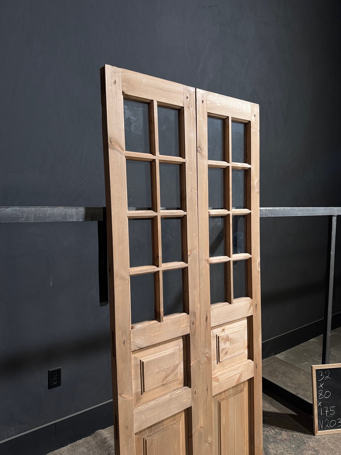 Handcrafted 8 Lite Glass French Doors - 32x80 - N203