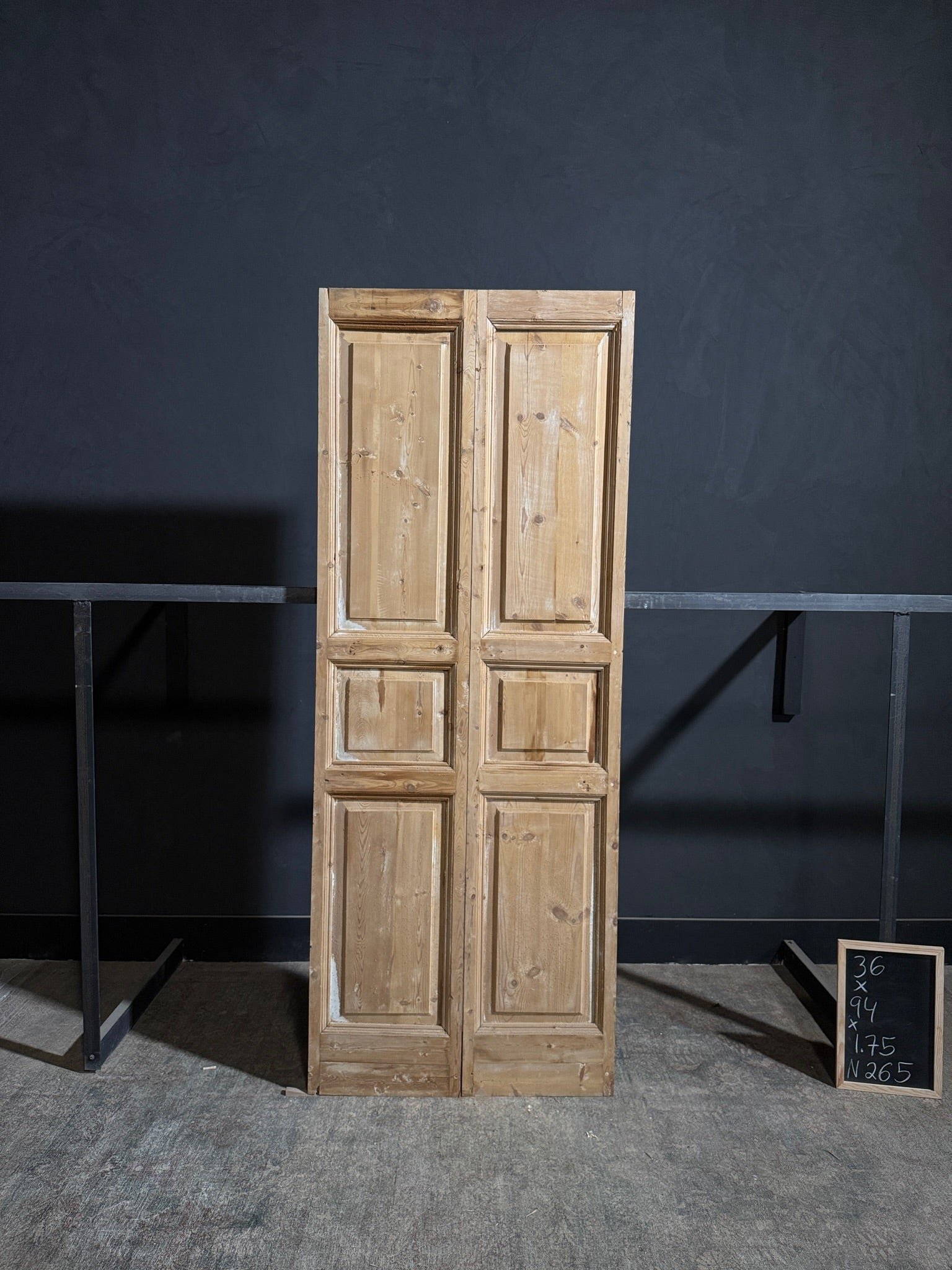 Antique 3 Panel Solid Double Doors - 36x94 - N265