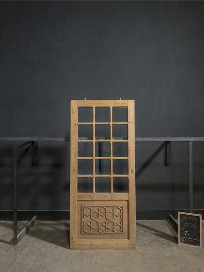 Antique Clear Glass Geometric Panel Entry Door - 35.5x80.5 - N771