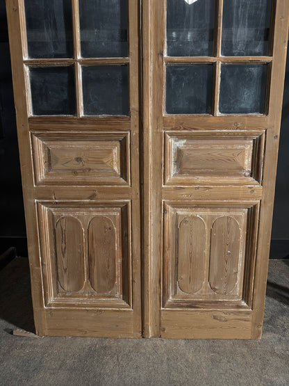 Antique Glass 3 Lite French Doors - 47.5x95 - N658
