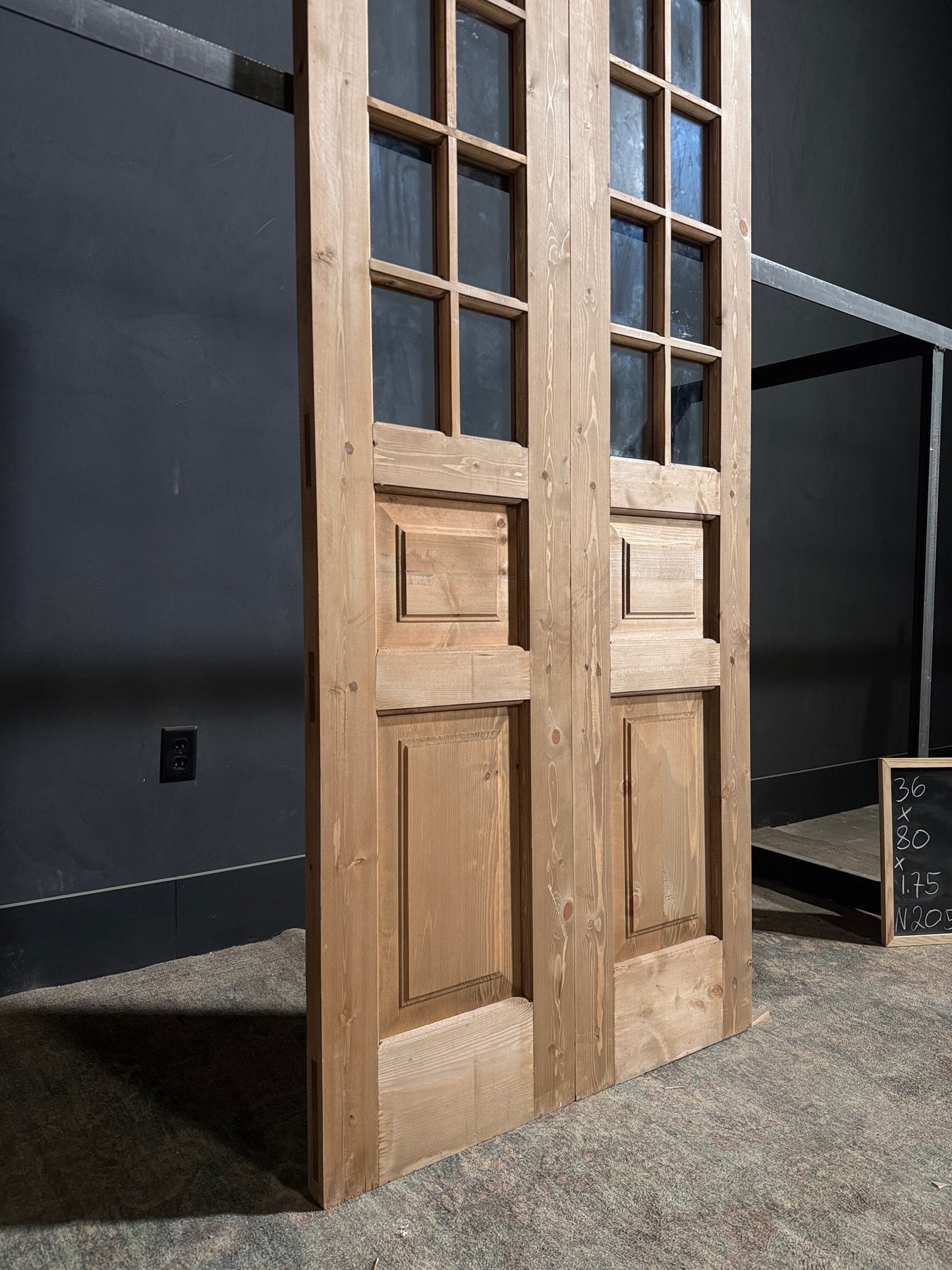 Handcrafted 8 Lite Glass French Doors - 36x80 - N205
