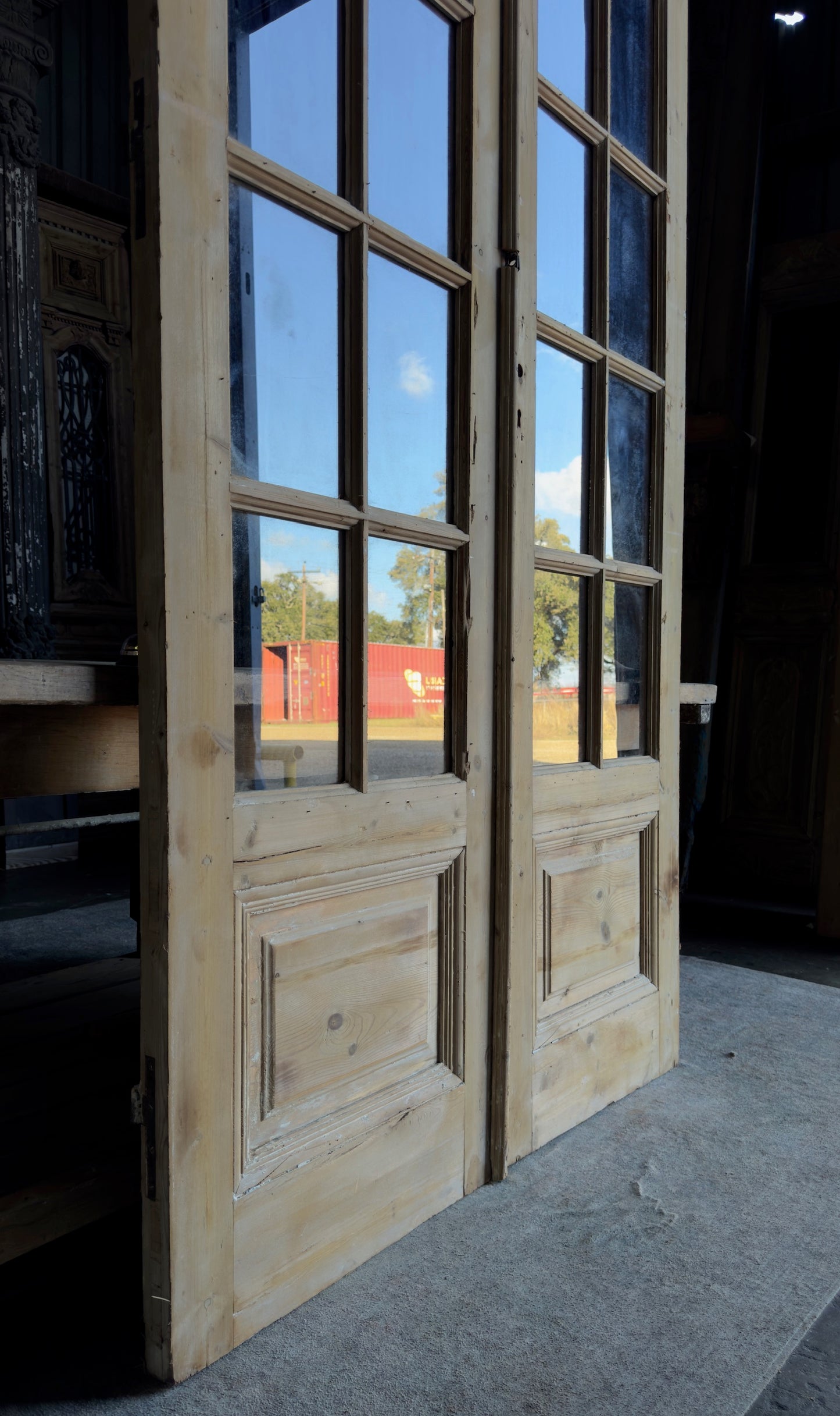 12 Lite Glass Antique French Doors - 51x99.5 - L124