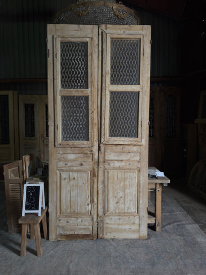Tall Antique Iron French Doors - 53x113 J2