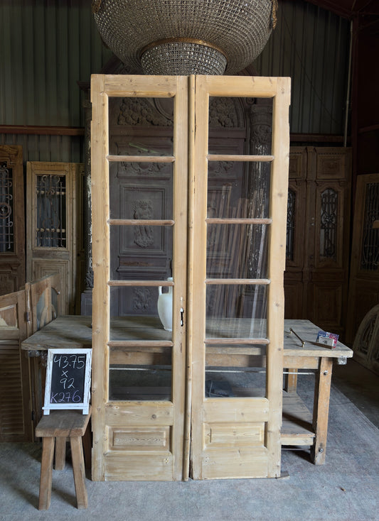 10 Lite European Antique Glass French Doors - 43.75x92 K276