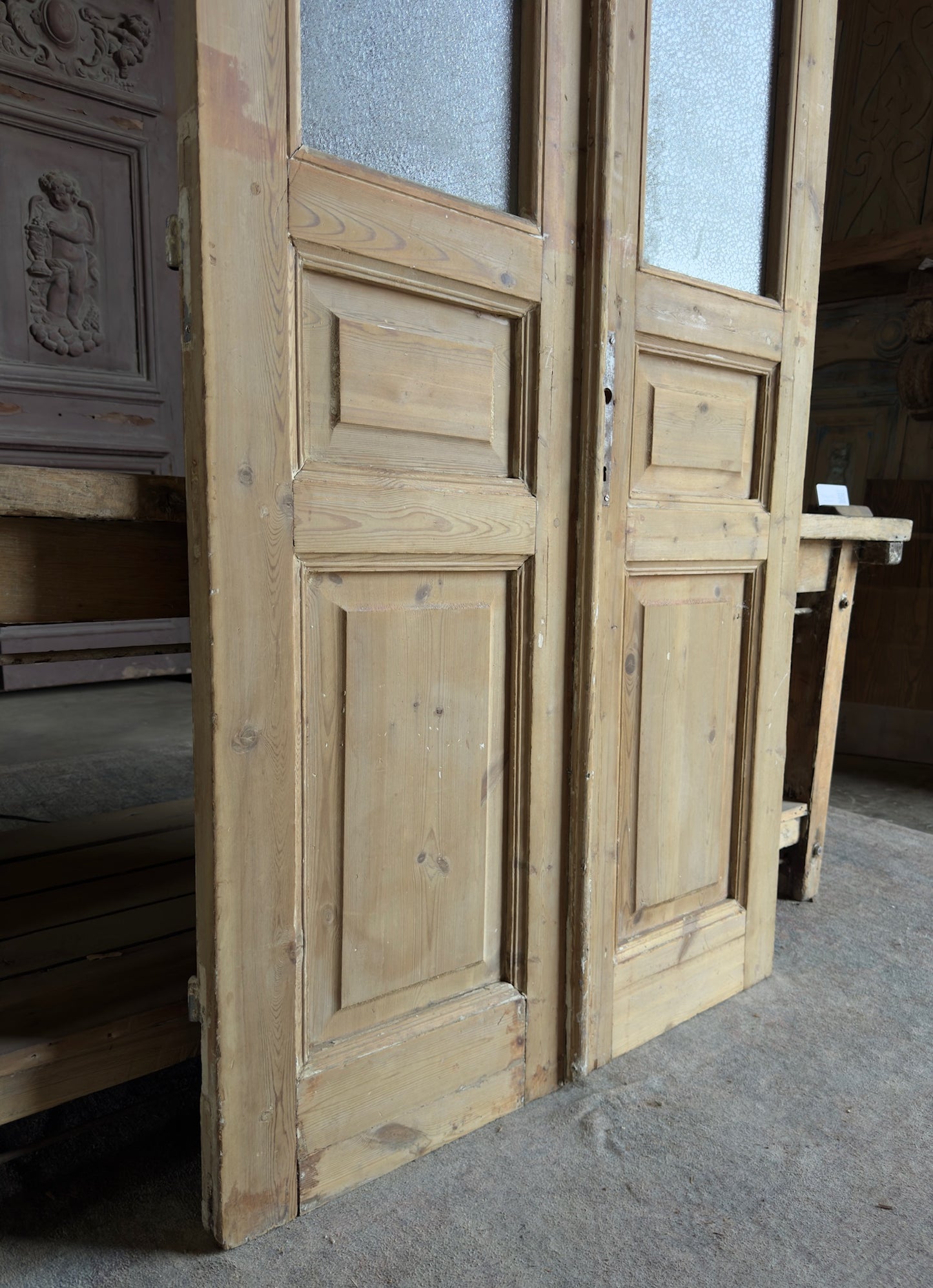 Glass Antique French Doors - 39x85 K487