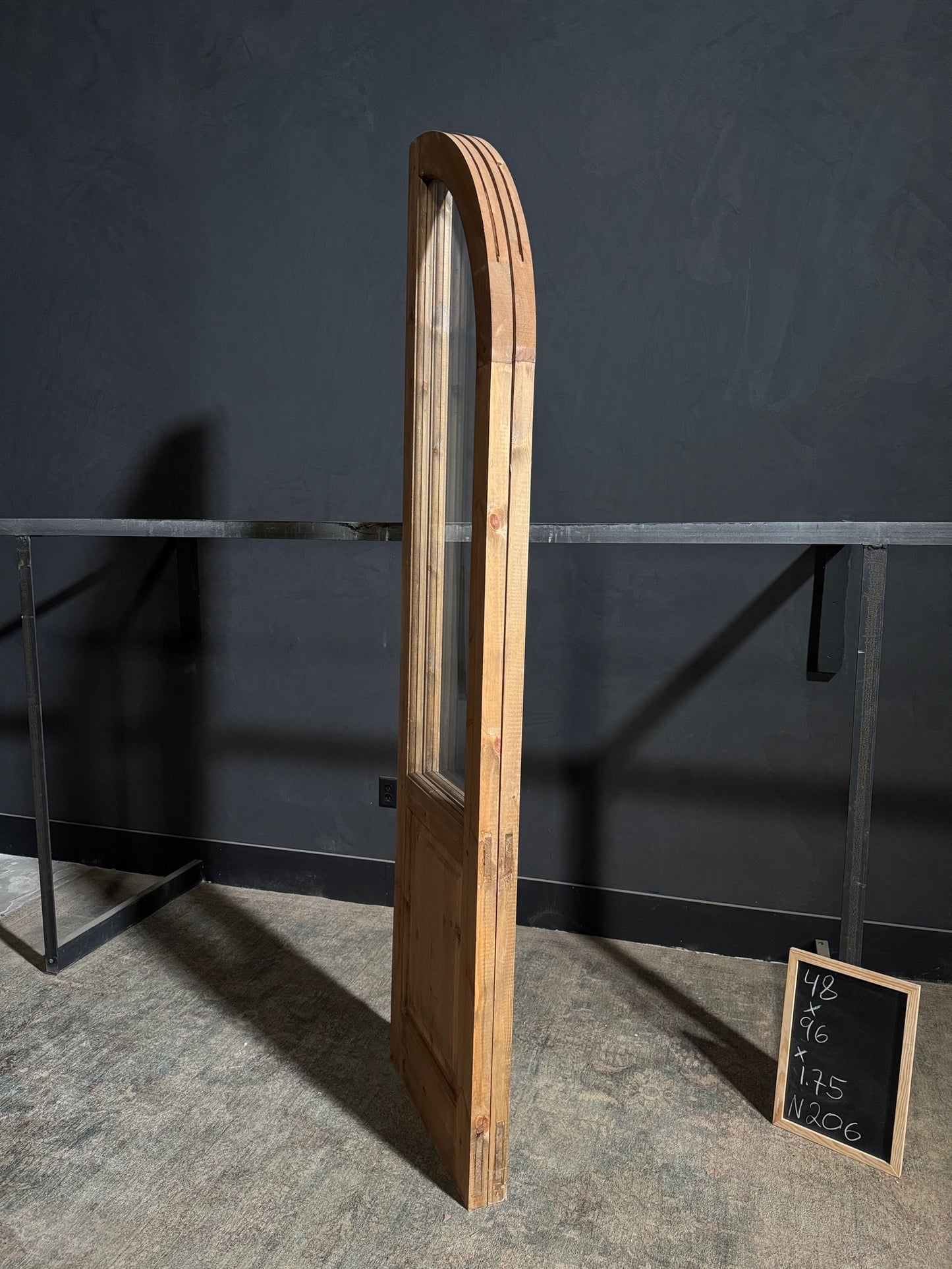 Handcrafted 2 Panel Arched Glass Double Doors - 48x96 - N206