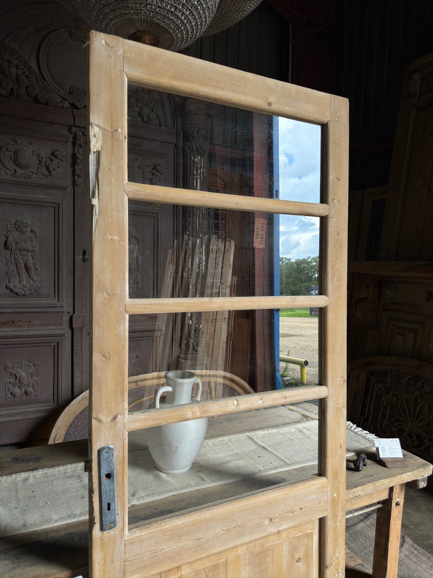 4 Lite Antique Glass Single Door - 34x85.5 J230