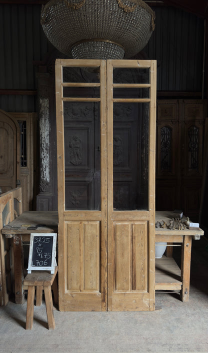 Antique 3 Lite French Doors - 37.25x95 - L706