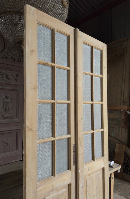 8 Lite Glass Antique French Doors - 44.5x97 K429