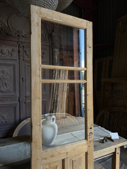 19th Century Antique Glass Single Door - 26.25x88 J237