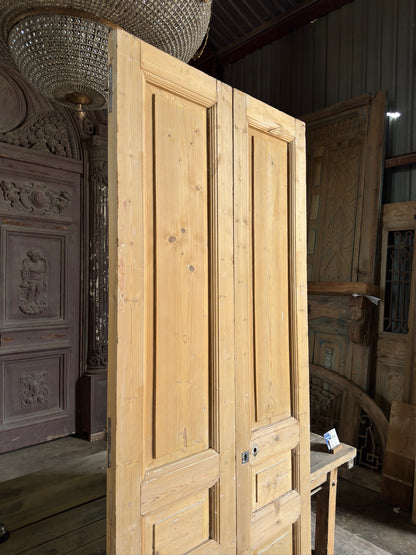 3 Panel Antique Solid French Doors - 37.25x92.5 K317