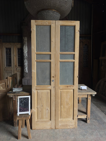 Glass Antique French Doors - 39.25x91 J552