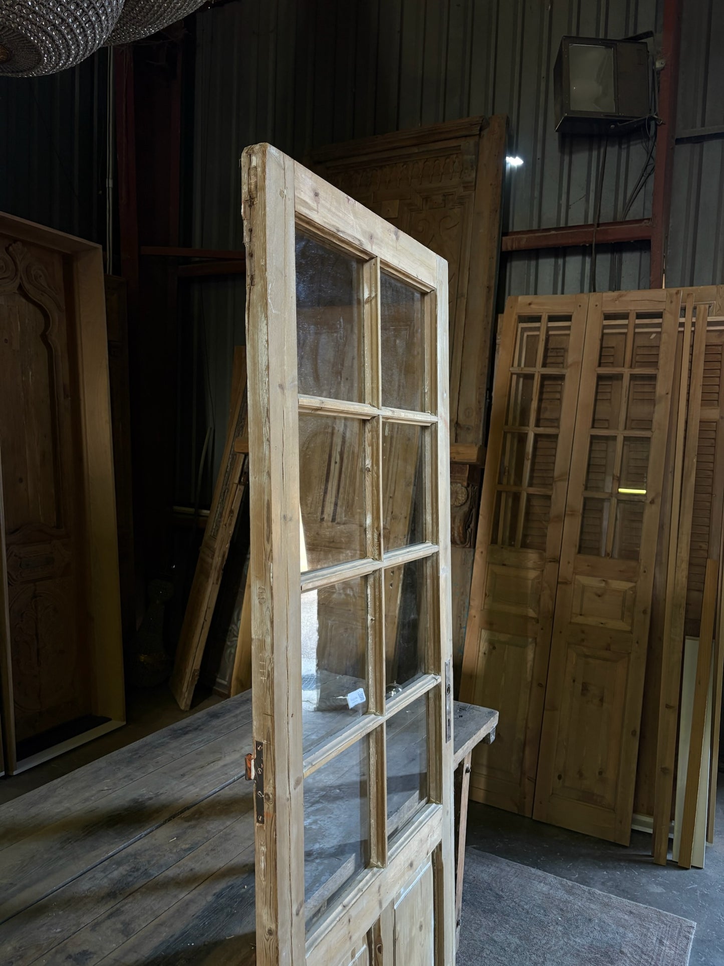 8 Lite Antique Glass Single Door - 32.25x84 - L65