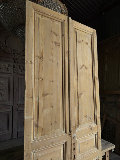 3 Panel Antique Solid French Doors - 44.5x105 K147