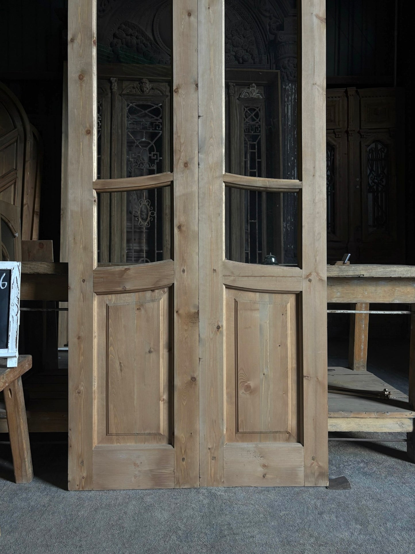 (Camille) Handcrafted Glass French Doors - 36x96 L47