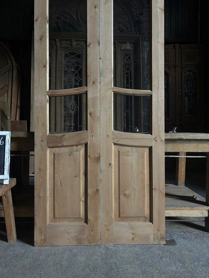 (Camille) Handcrafted Glass French Doors - 36x96 L47