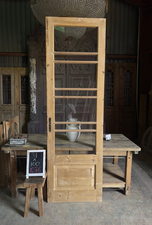 7 Lite Antique Glass Single Door - 31x100 K76