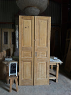 3 Panel Antique Solid French Doors - 39.75x88.25 J413