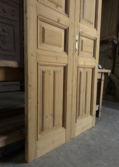 3 Panel Antique Solid French Doors - 39.25x95.25 K389