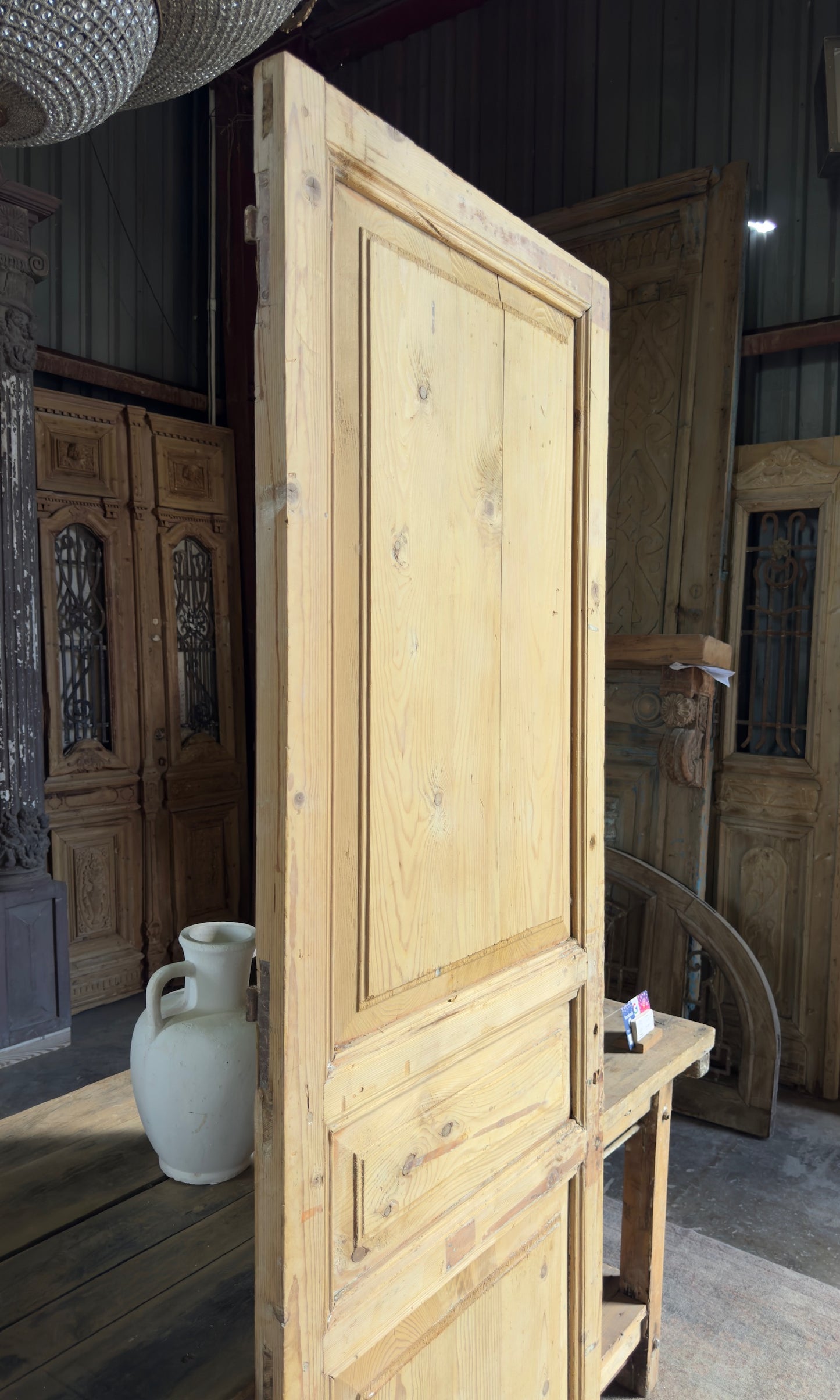 3 Panel Single Solid Antique Door - 29.5x87 K207